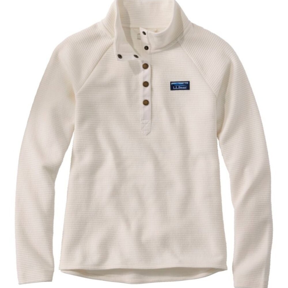 L.L.Bean Women's Lakewashed Double-Knit Quarter-Snap